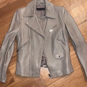 Zara genuine leather jacket